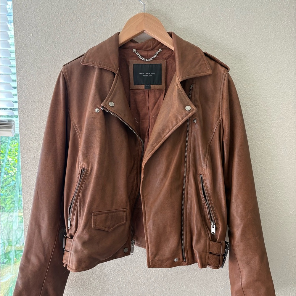 Marc New York Tan Leather Jacket